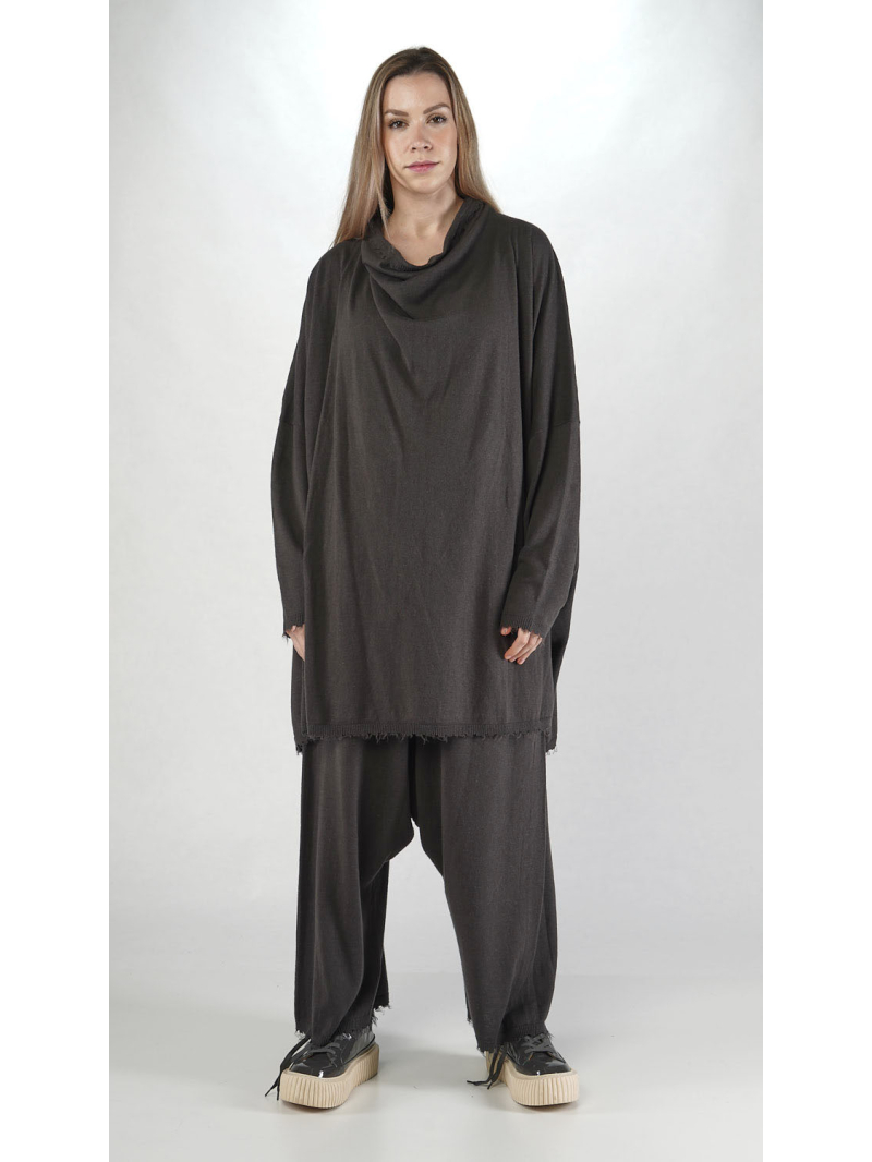 Bois rond - Tunique oversize en tricot de lin et laine - 2251847004
