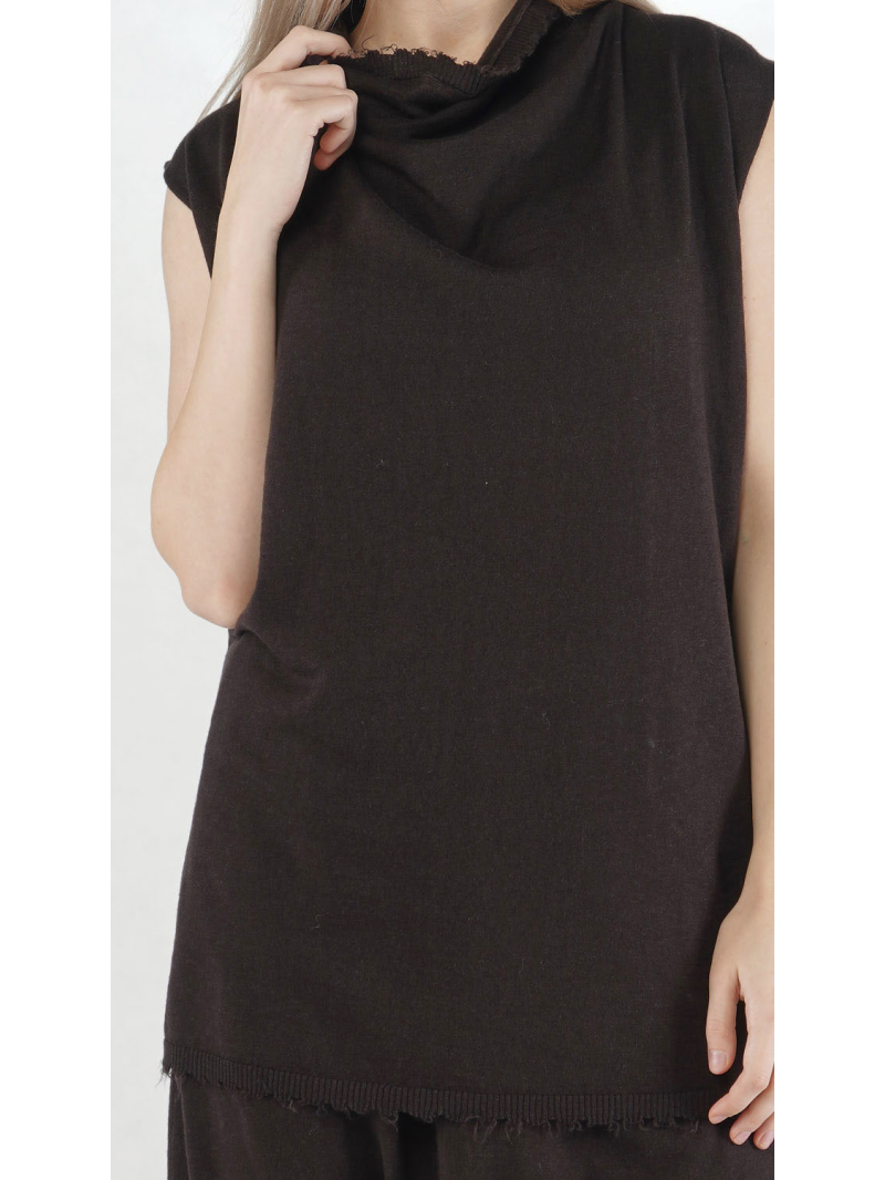 Bois rond - Débardeur cintré en laine de lin - 2251847406