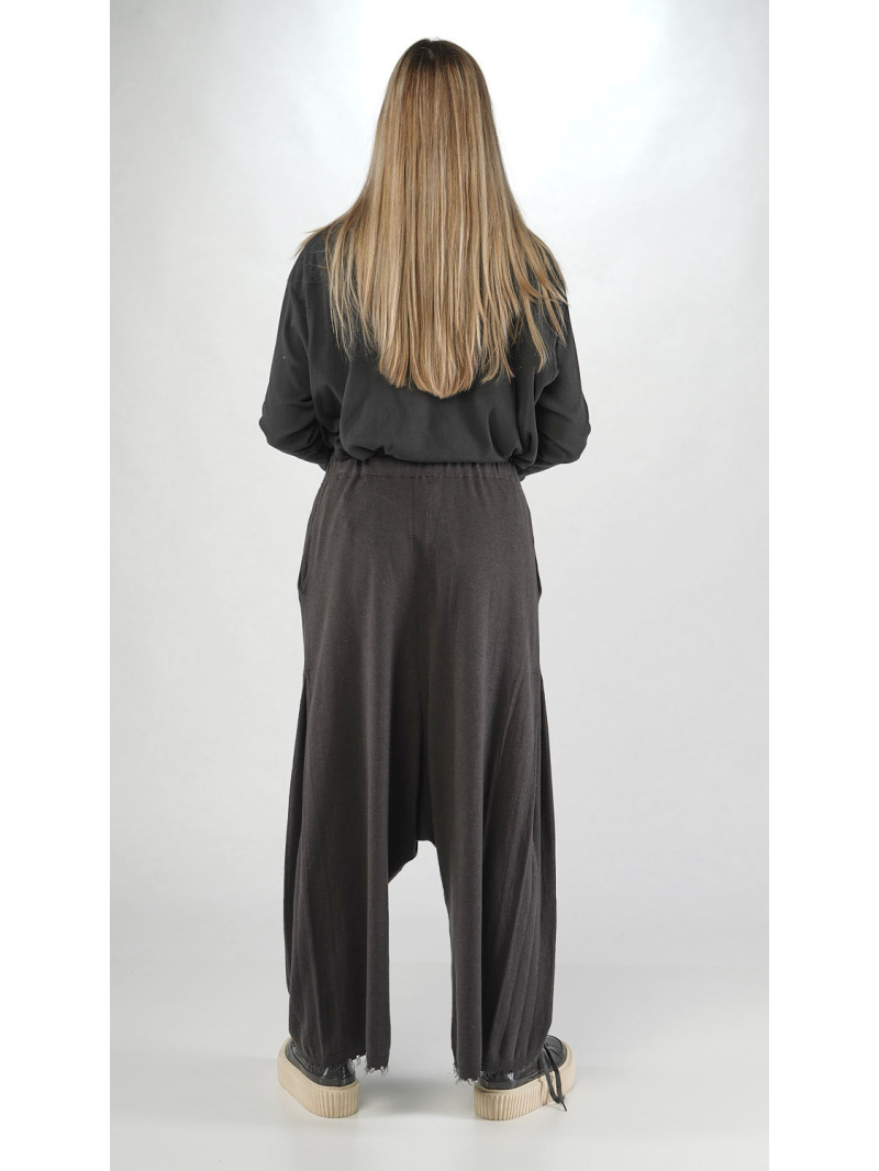 Bois rond - Pantalon en tricot de laine de lin avec des plis latéraux - 2251847608