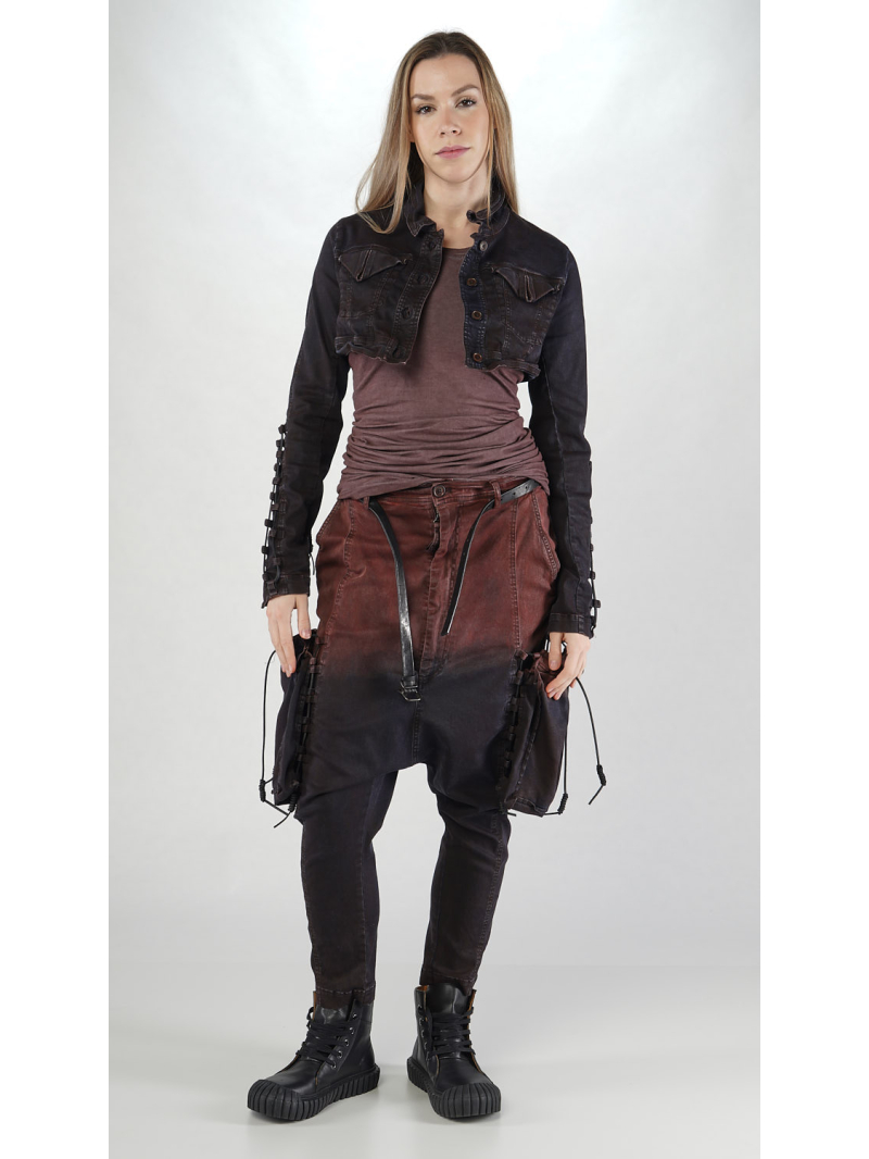 Rundholz DIP - Taillierte Baumwolljacke mit Lederschnürung und Hemdkragen - 2252061116