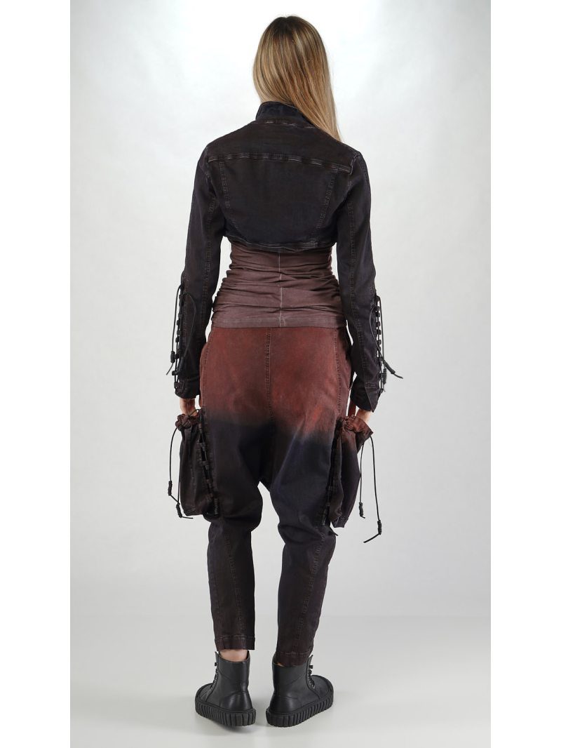 Rundholz DIP - Taillierte Baumwolljacke mit Lederschnürung und Hemdkragen - 2252061116