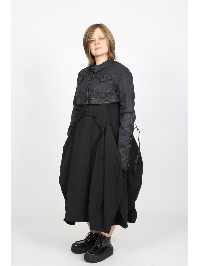 Rundholz DIP - Taillierte Baumwolljacke mit Lederschnürung und Hemdkragen - 2252061116