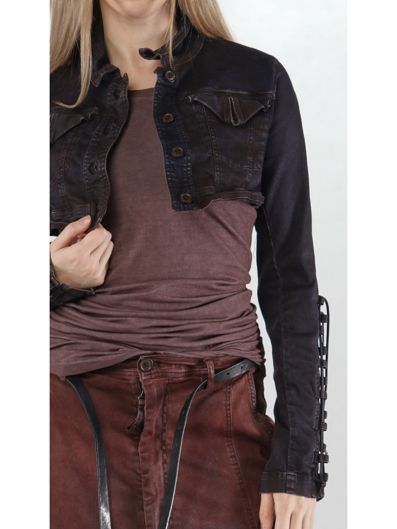 Rundholz DIP - Taillierte Baumwolljacke mit Lederschnürung und Hemdkragen - 2252061116