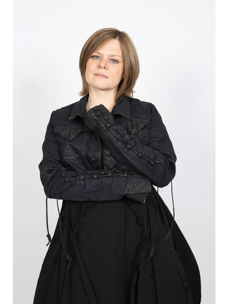 Rundholz DIP - Taillierte Baumwolljacke mit Lederschnürung und Hemdkragen - 2252061116