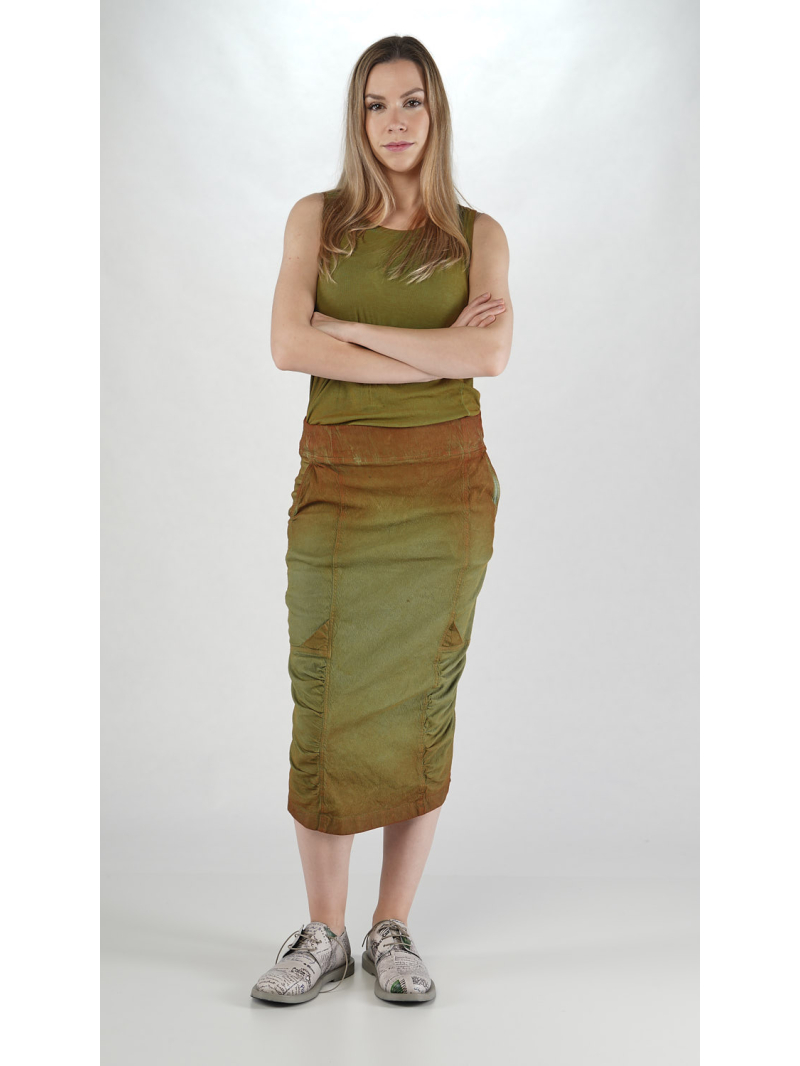 Rundholz DIP - Wadenlanger Bicolor Baumwoll Twill Rock - 2252120306