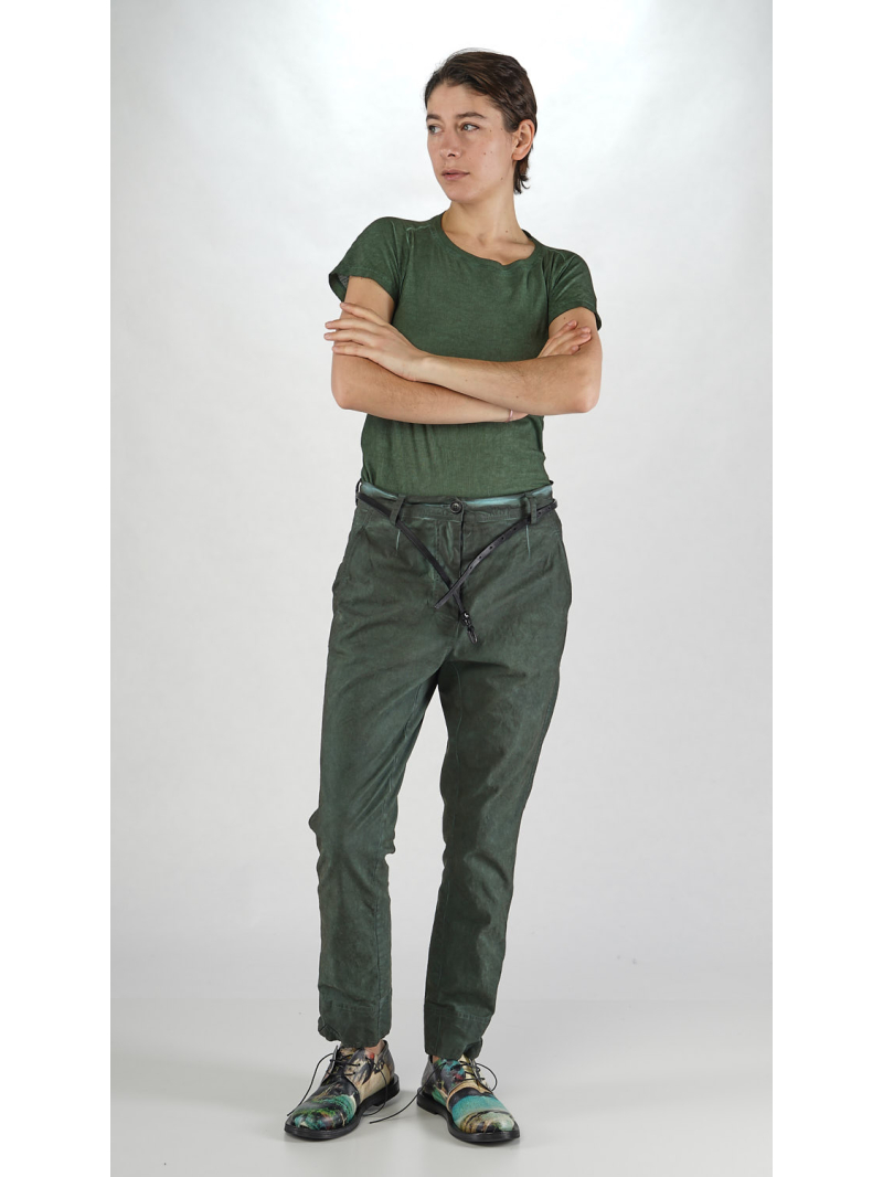 Rundholz DIP - Schmale Bicolor Baumwollstretch Hose - 2252190104