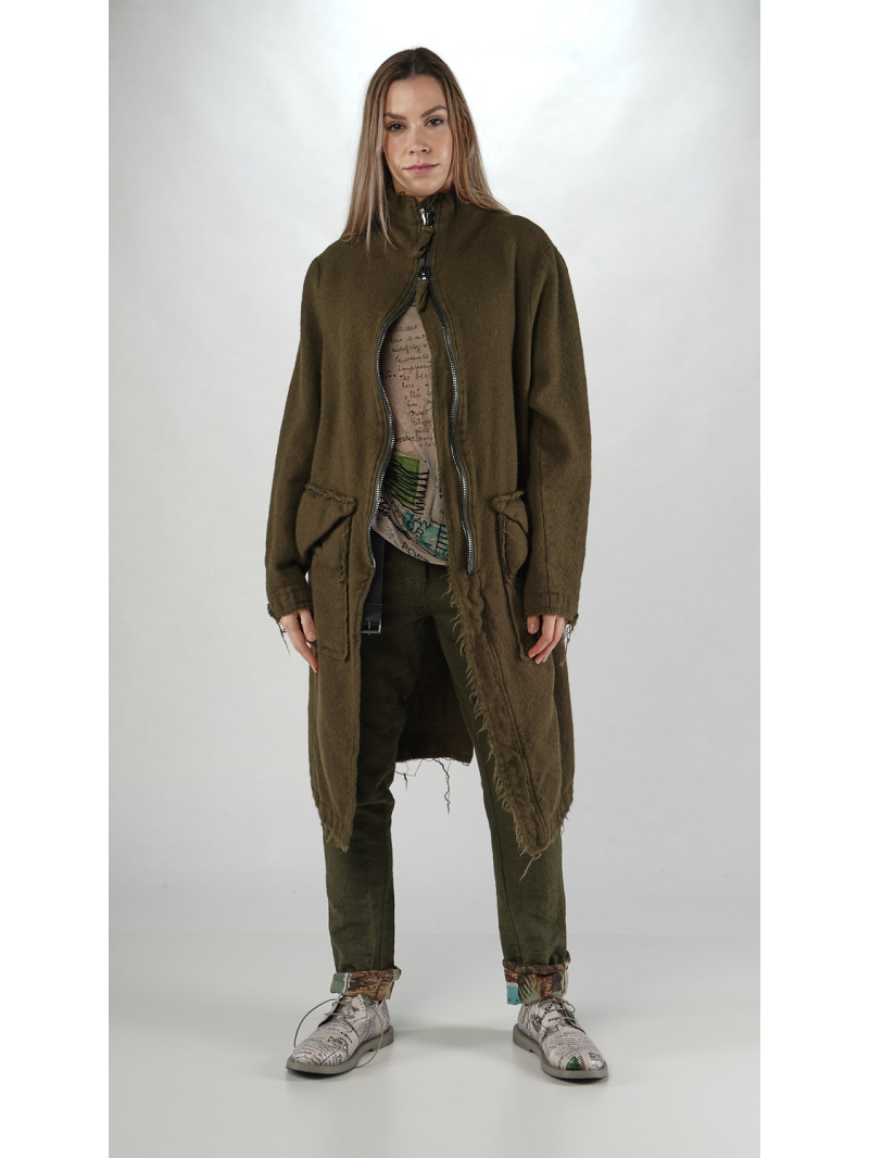 Rundholz DIP - Schmaler Woll Mantel - 2252211205