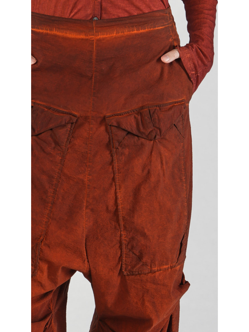 Rundholz DIP - Leinen Baumwoll Stretch Hose mit Sehr tiefer Schritthöhe - 2252240101