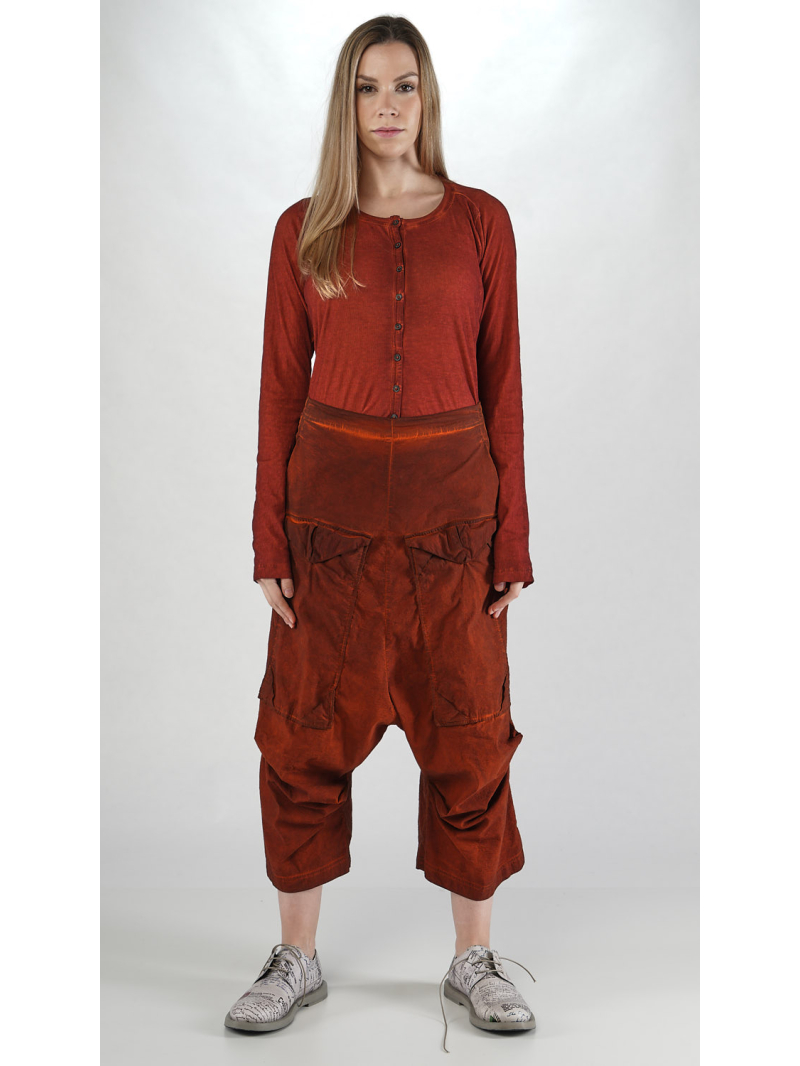 Rundholz DIP - Leinen Baumwoll Stretch Hose mit Sehr tiefer Schritthöhe - 2252240101