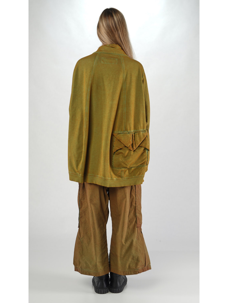 Bois rond DIP - Bicolor Thin French Terry Shirt avec poche arrière surpiquée - 2252270504