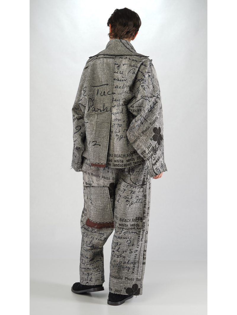 Rundholz DIP - Oversize Needle Punch Jacke mit Allover Druck - 2252281104