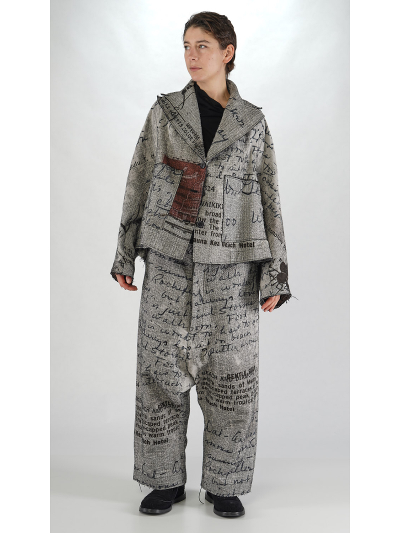 Rundholz DIP - Oversize Needle Punch Jacke mit Allover Druck - 2252281104