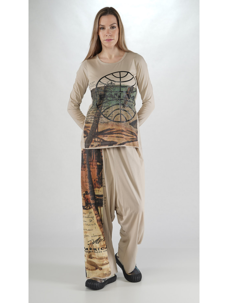 Rundholz DIP - Dip Langarm-T-Shirt aus 100% Baumwolle mit Druck - 2252300502