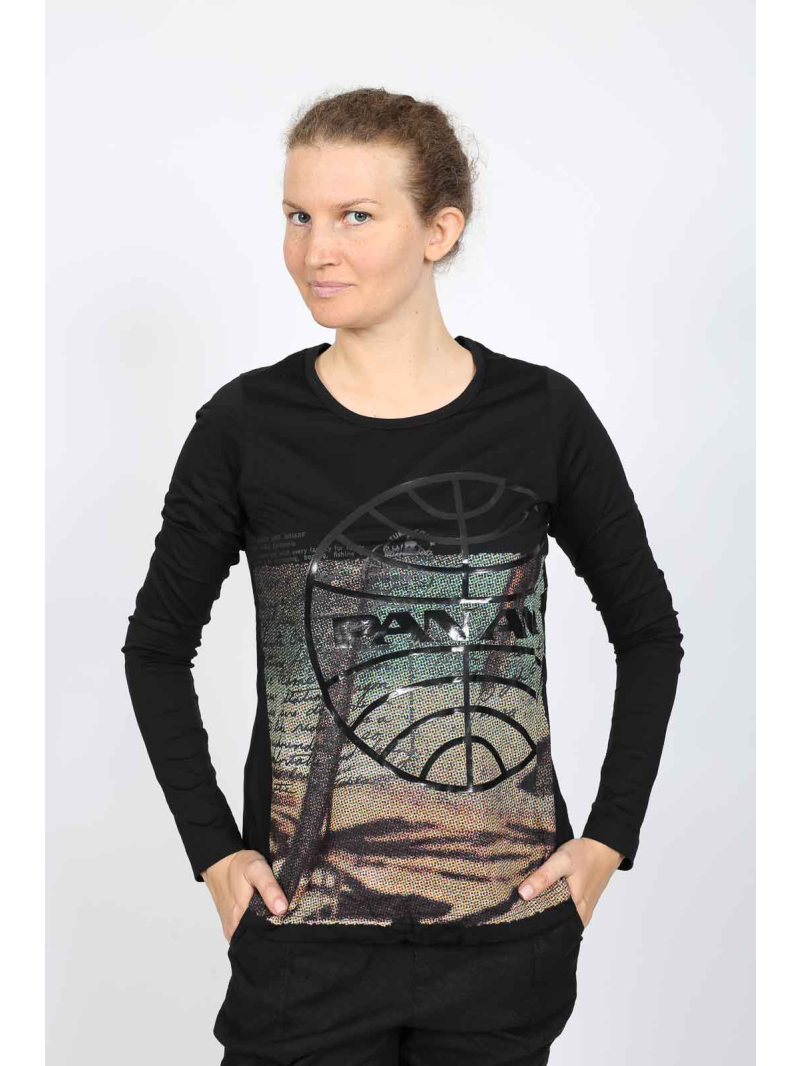 Rundholz DIP - Dip Langarm-T-Shirt aus 100% Baumwolle mit Druck - 2252300502