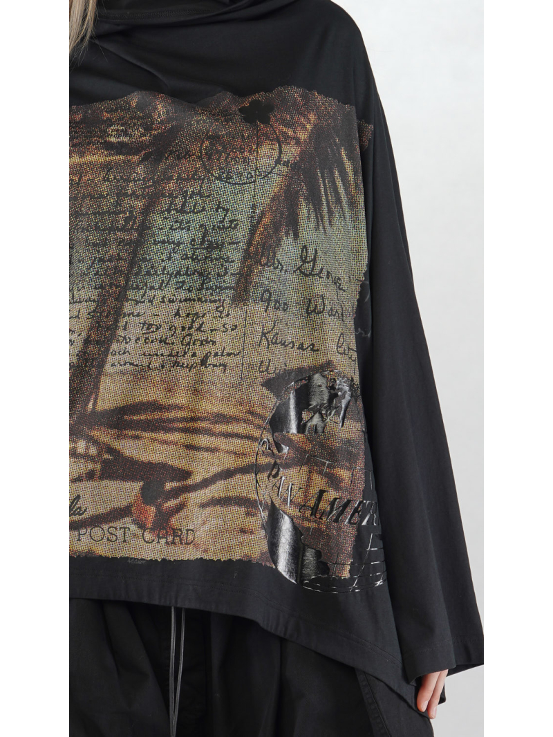 Rundholz DIP - Weites Jersey Kleid mit Platziertem Digital Druck - 2252300905