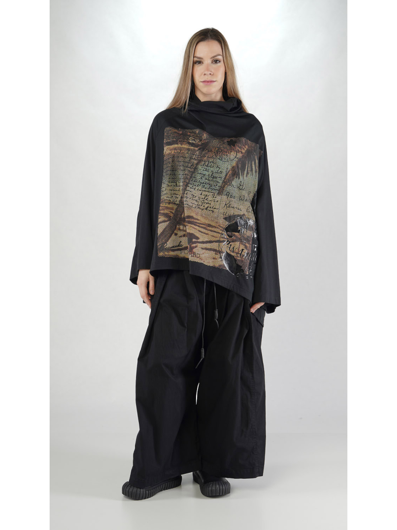 Rundholz DIP - Weites Jersey Kleid mit Platziertem Digital Druck - 2252300905