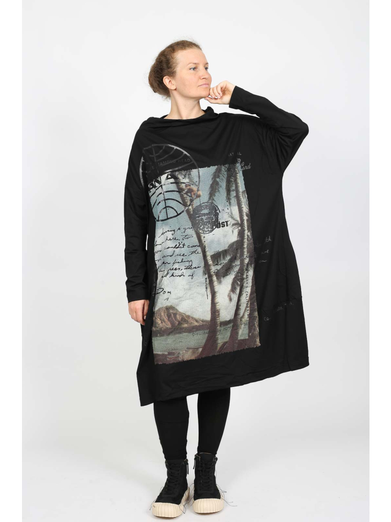 Bois rond DIP - Robe ballon élégante 100% coton avec impression - 2252300906