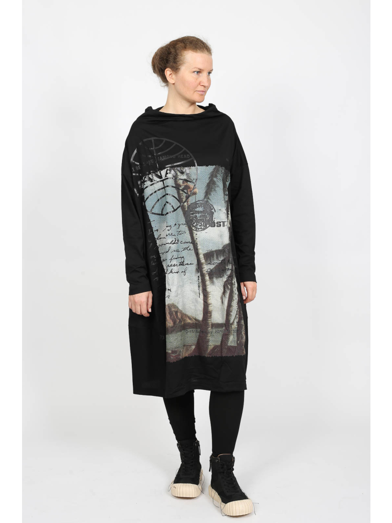 Bois rond DIP - Robe ballon élégante 100% coton avec impression - 2252300906