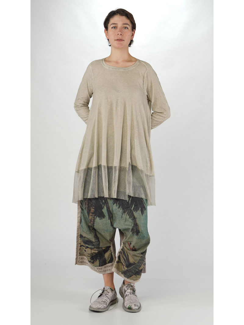 Rundholz DIP - Ausgestelltes Baumwoll-T-Shirt mit Mesh-Kante - 2252340505