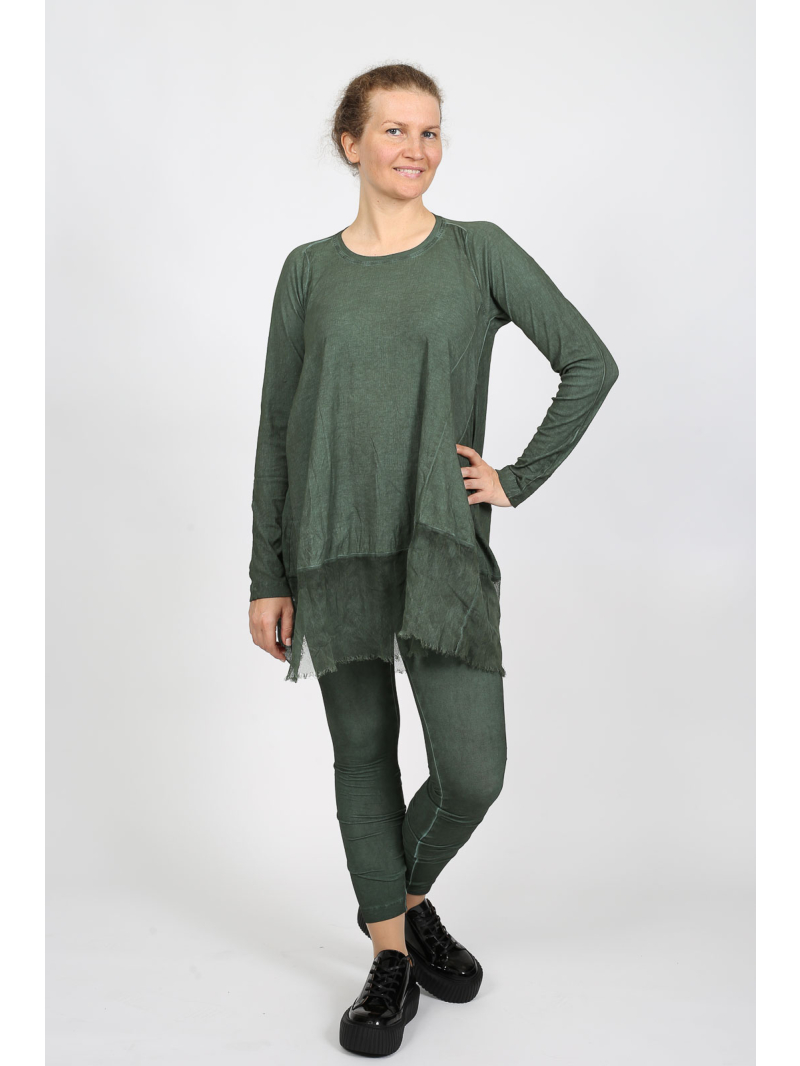 Rundholz DIP - Ausgestelltes Baumwoll-T-Shirt mit Mesh-Kante - 2252340505