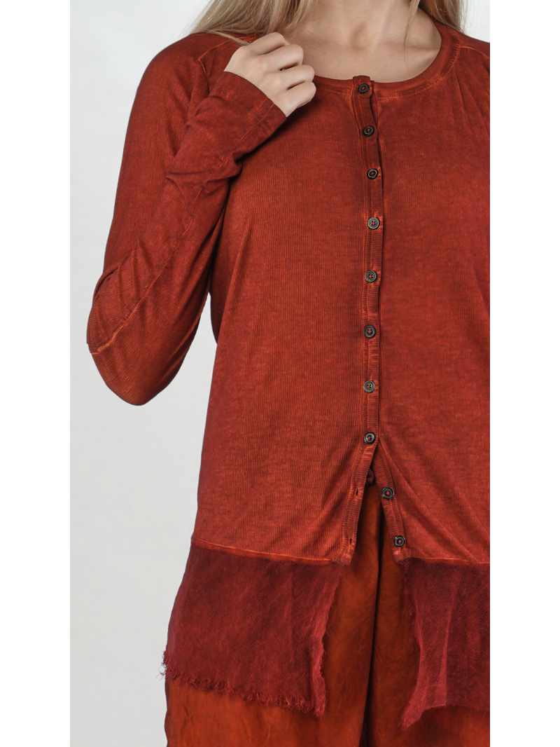 Rundholz DIP - Taillierte Baumwolljacke mit Knopfleiste und Meshkante - 2252341106