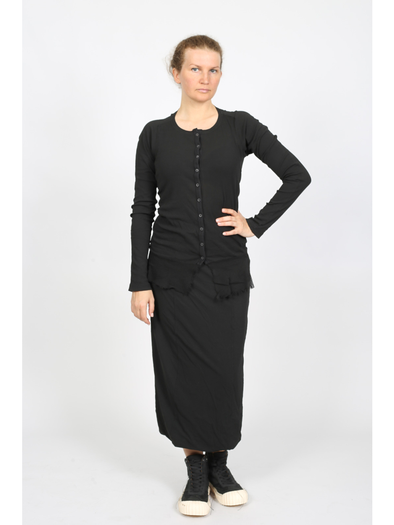 Rundholz DIP - Taillierte Baumwolljacke mit Knopfleiste und Meshkante - 2252341106