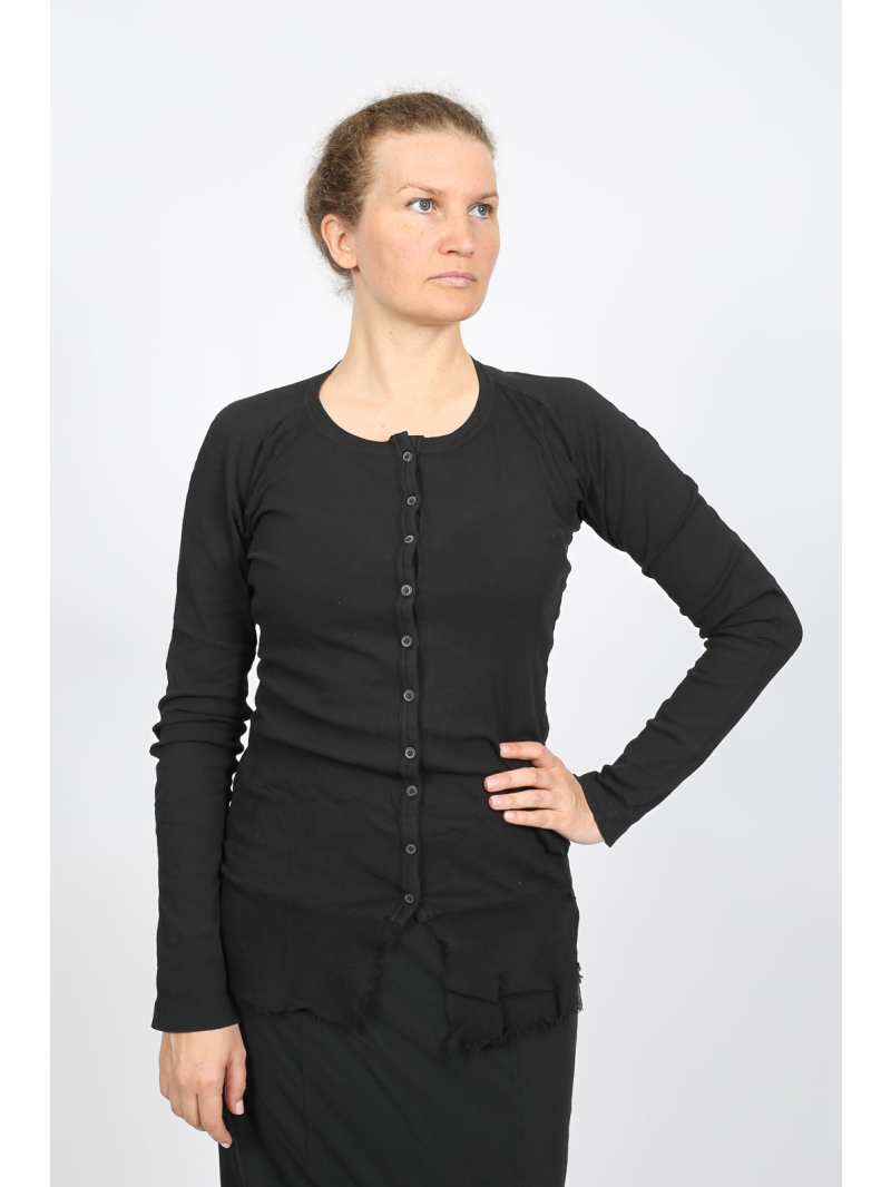 Rundholz DIP - Taillierte Baumwolljacke mit Knopfleiste und Meshkante - 2252341106