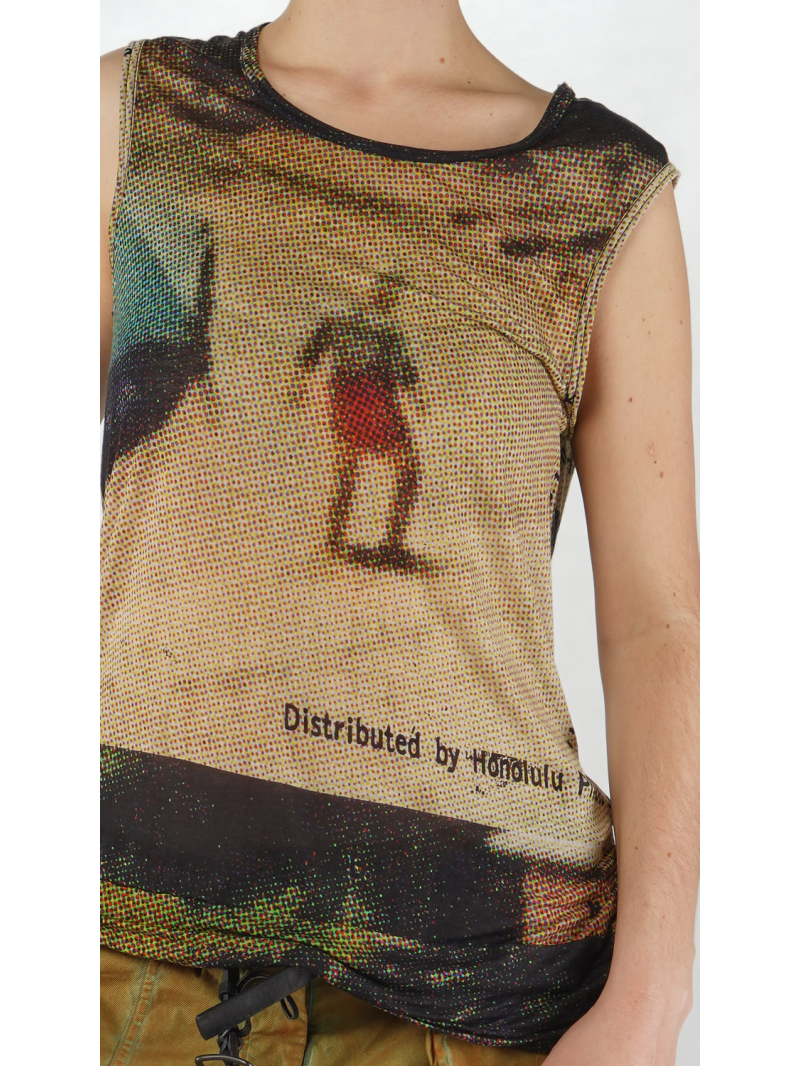 Rundholz DIP - Schmales Lyocell Seiden Jersey Top mit Allover Druck - 2252420804