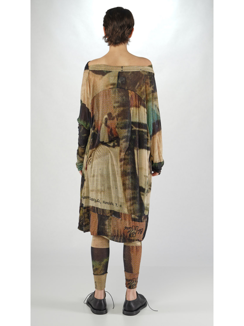 Rundholz DIP - Oversize Lyocell Seiden Jersey Tunika mit Allover Druck - 2252421906