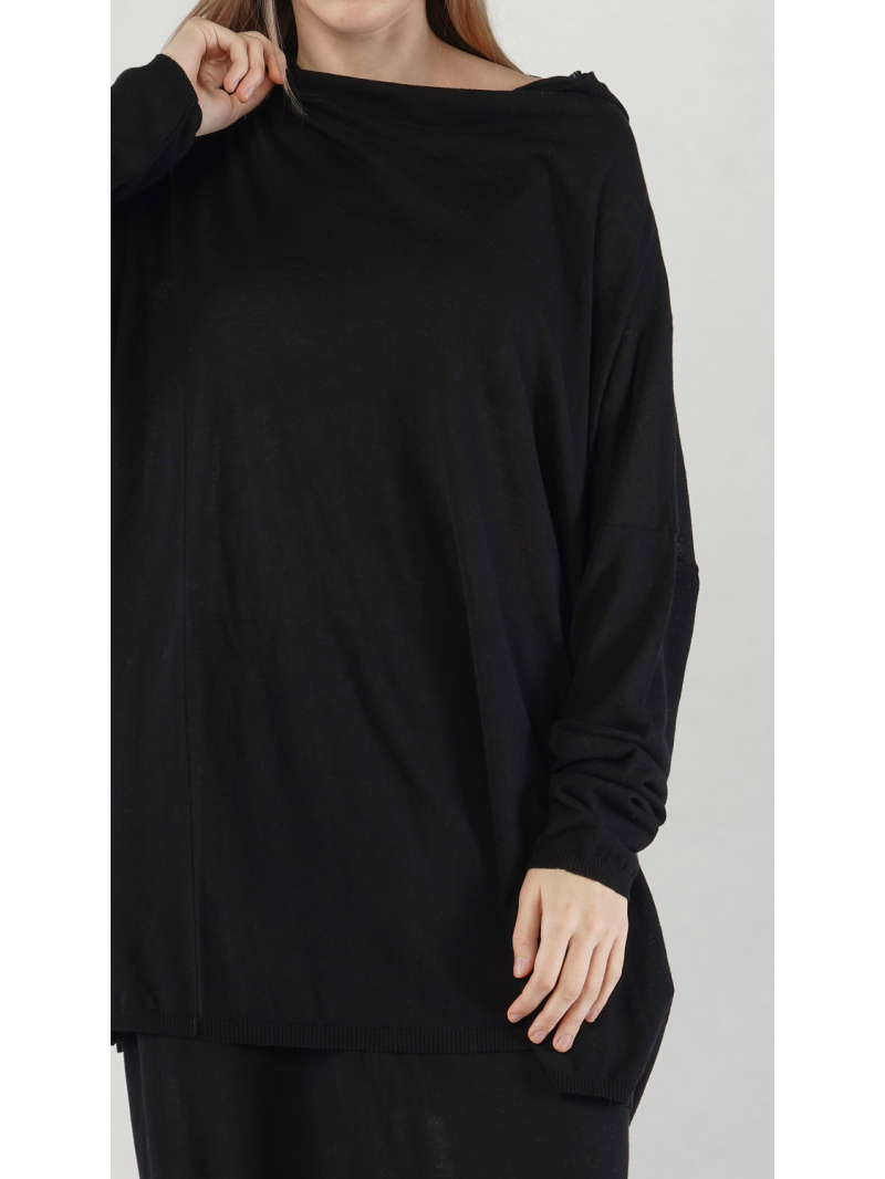 Rundholz DIP - Weite Baumwoll Leinen Stricktunika - 2252457013