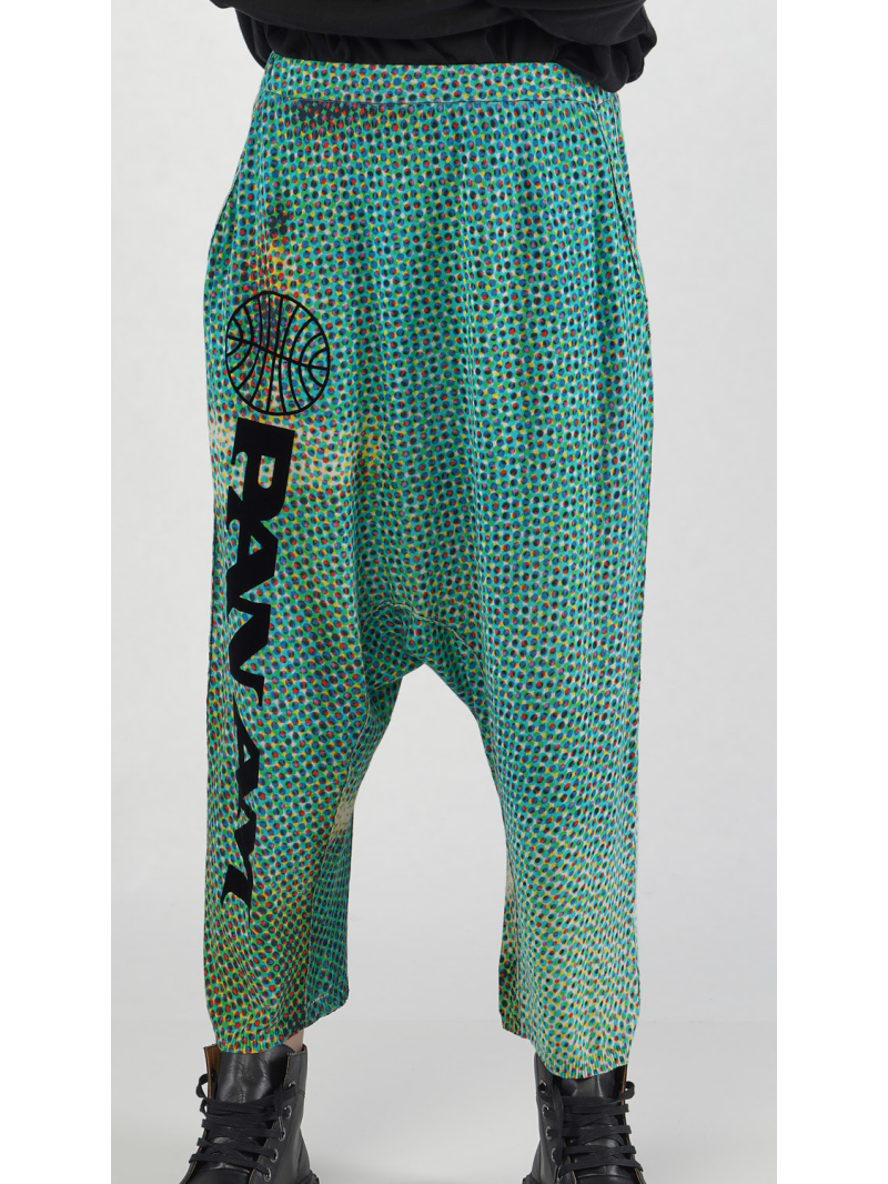 Rundholz DIP - Baumwoll Leinen Strickhose mit Platziertem 3d Druck - 2252457605