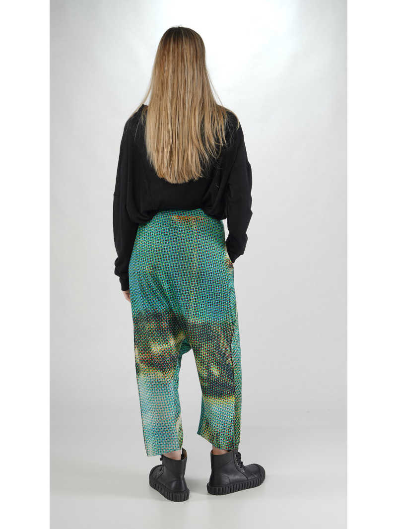 Rundholz DIP - Baumwoll Leinen Strickhose mit Platziertem 3d Druck - 2252457605