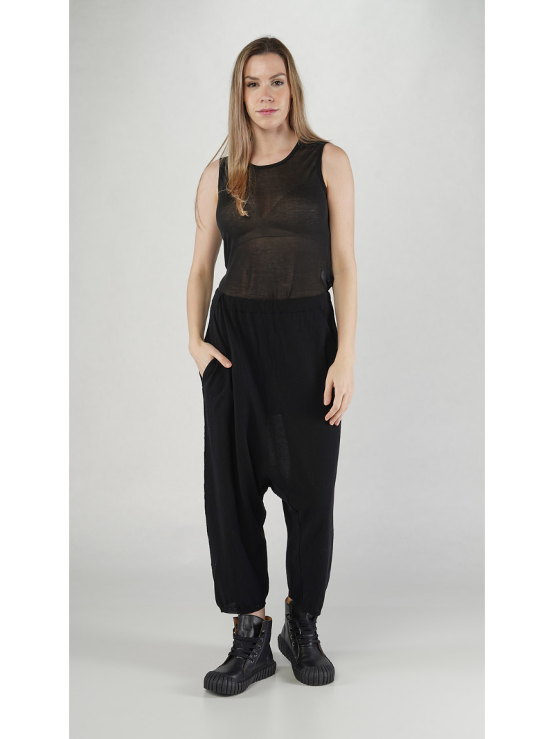 Rundholz DIP - Baumwoll Leinen Strickhose mit tiefer Schritthöhe - 2252457615