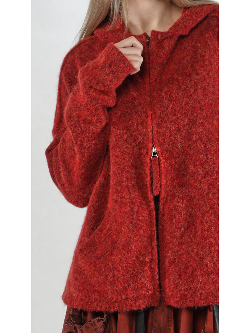 Rundholz DIP - Alpaka Woll Strickjacke mit Kapuze - 2252467104