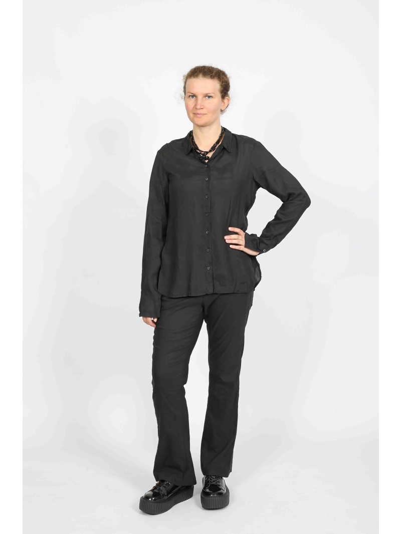 Bois rond DIP - Blouse en cupro avec ourlet asymétrique et détails de boutons - 2252470402