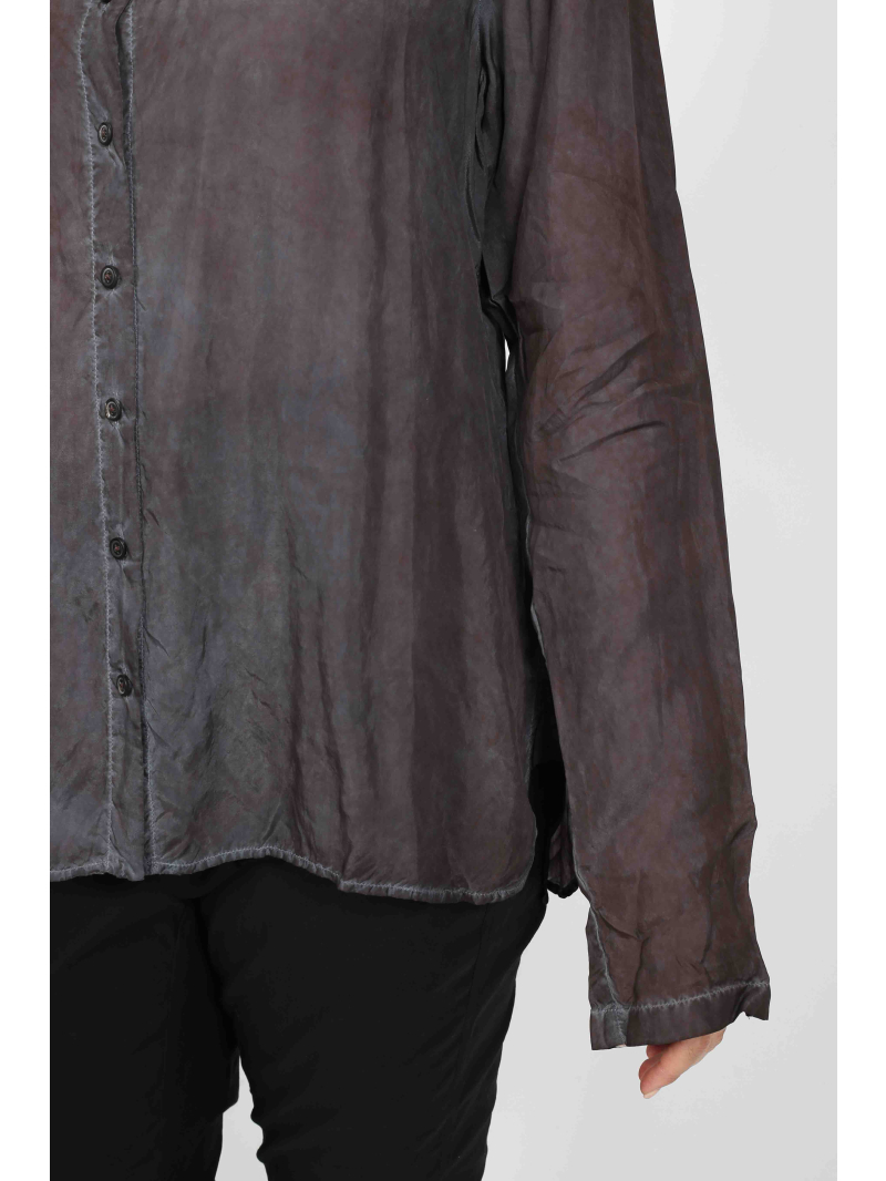 Bois rond DIP - Blouse en cupro avec ourlet asymétrique et détails de boutons - 2252470402