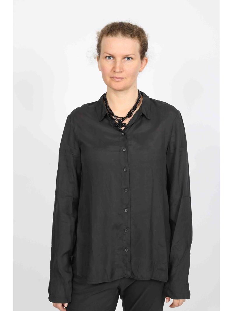 Bois rond DIP - Blouse en cupro avec ourlet asymétrique et détails de boutons - 2252470402