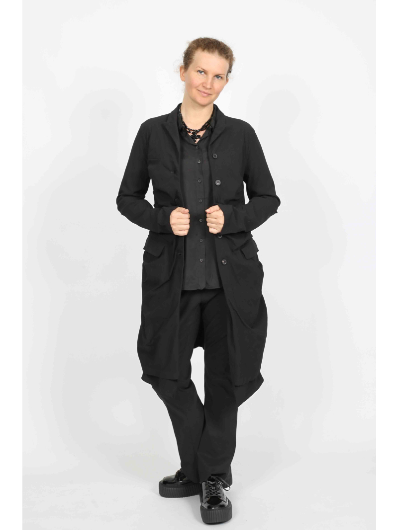 Bois rond DIP - Blouse en cupro avec ourlet asymétrique et détails de boutons - 2252470402