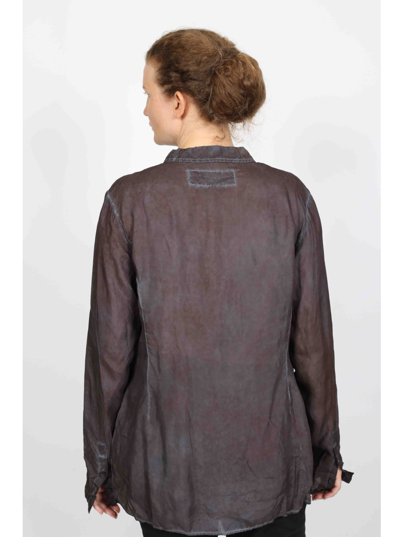 Bois rond DIP - Blouse en cupro avec ourlet asymétrique et détails de boutons - 2252470402