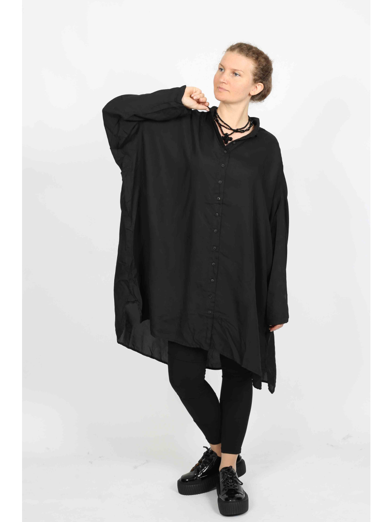 Bois rond DIP - Robe oversize en cupro avec col chemisier et plis - 2252470903