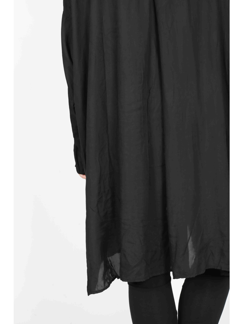 Bois rond DIP - Robe oversize en cupro avec col chemisier et plis - 2252470903