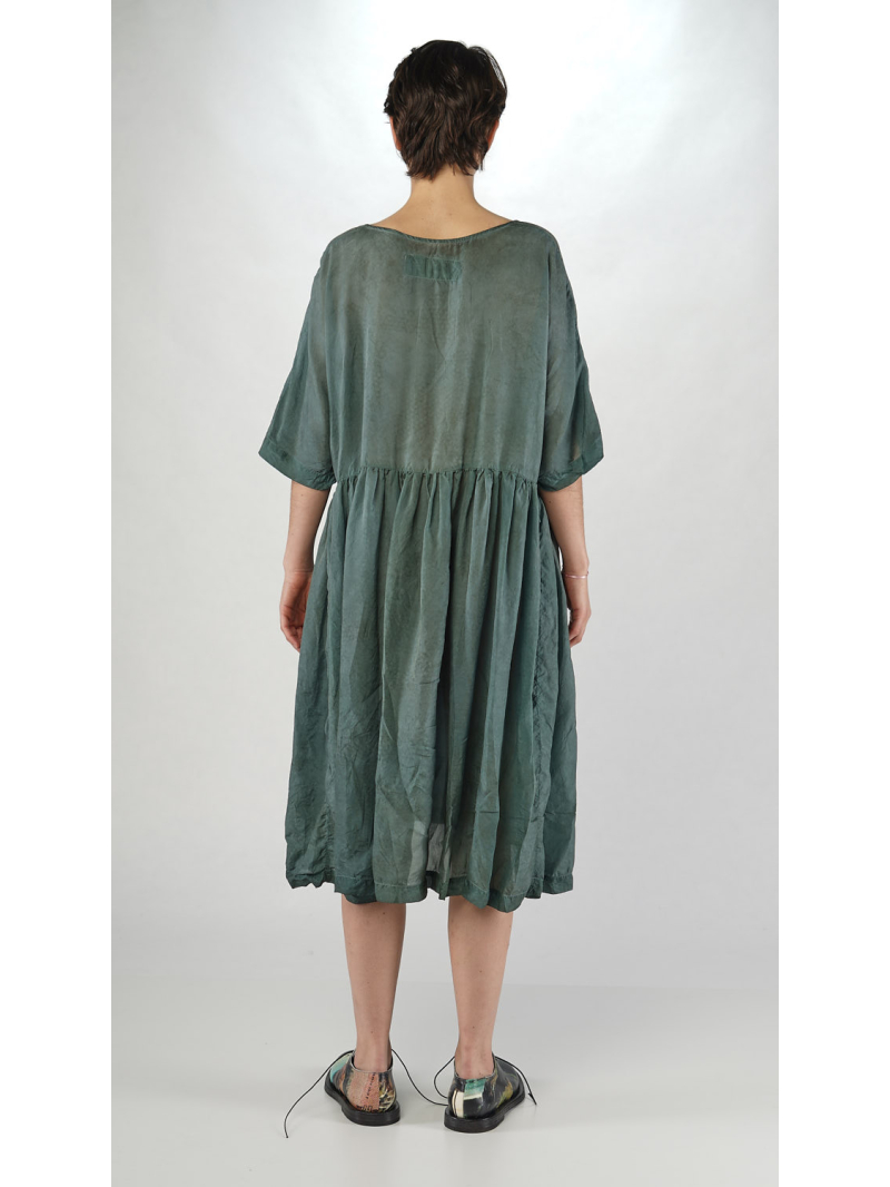 Rundholz DIP - Robe oversize en cupro avec fronces et ourlet évasé - 2252470904