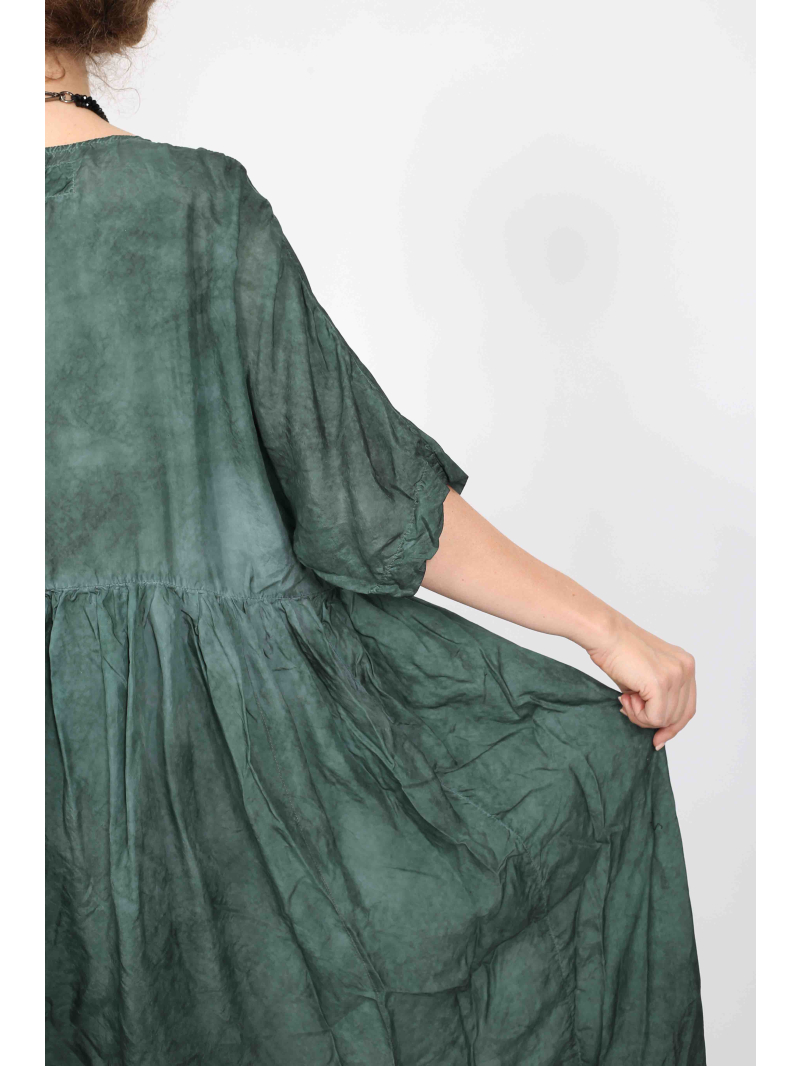 Rundholz DIP - Robe oversize en cupro avec fronces et ourlet évasé - 2252470904