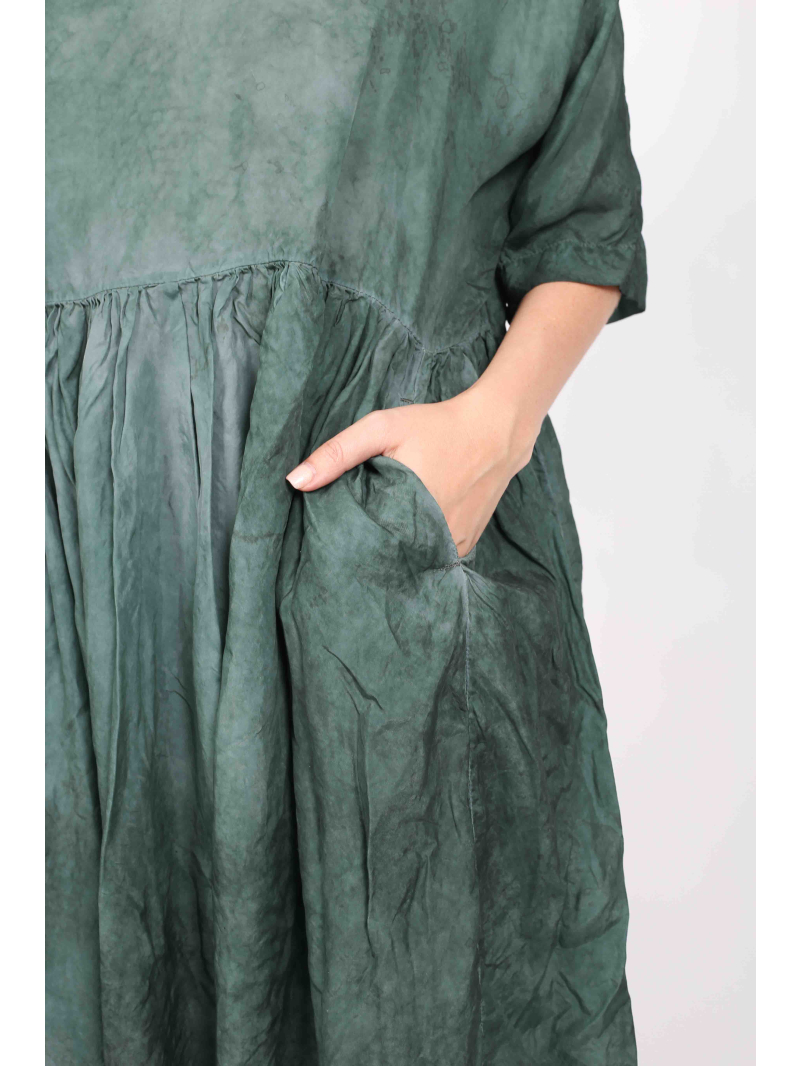 Rundholz DIP - Robe oversize en cupro avec fronces et ourlet évasé - 2252470904