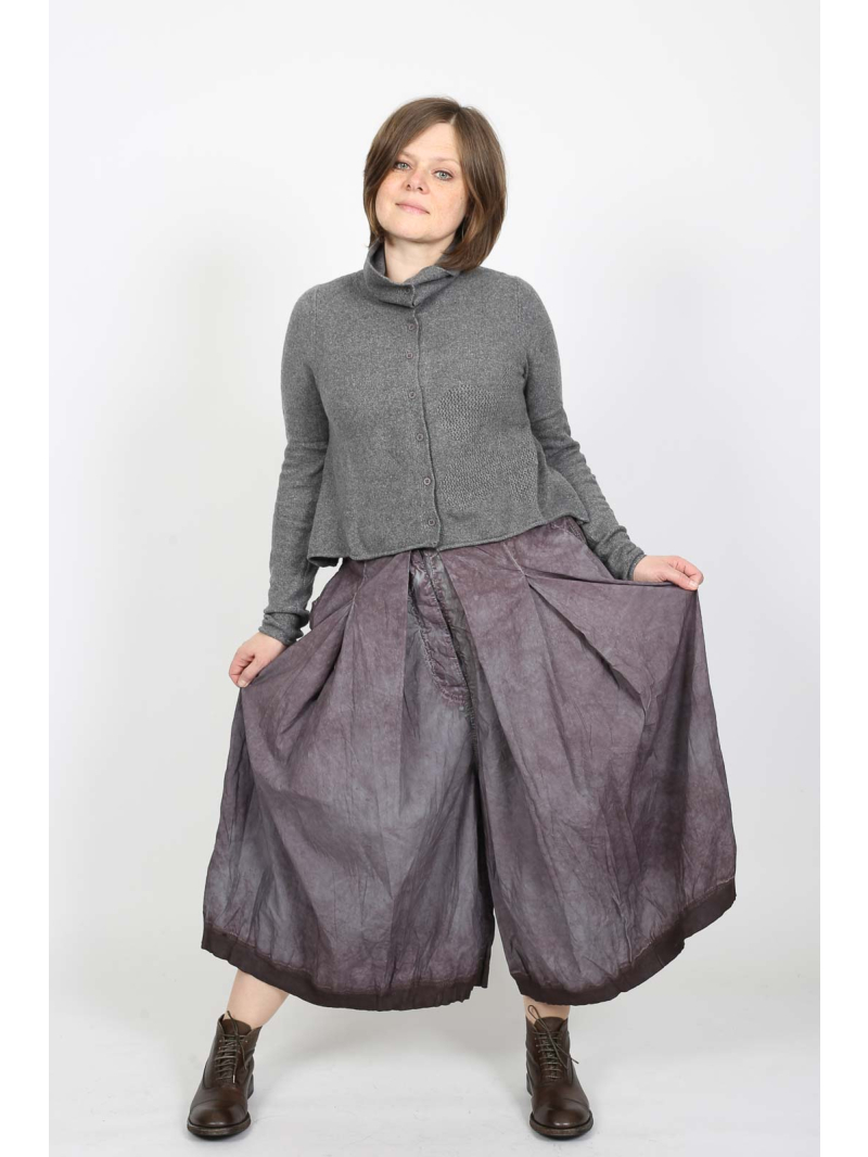 Rundholz DIP - Ausgestellte Baumwollhose mit Kellerfalten und Steppbund - 2252530106