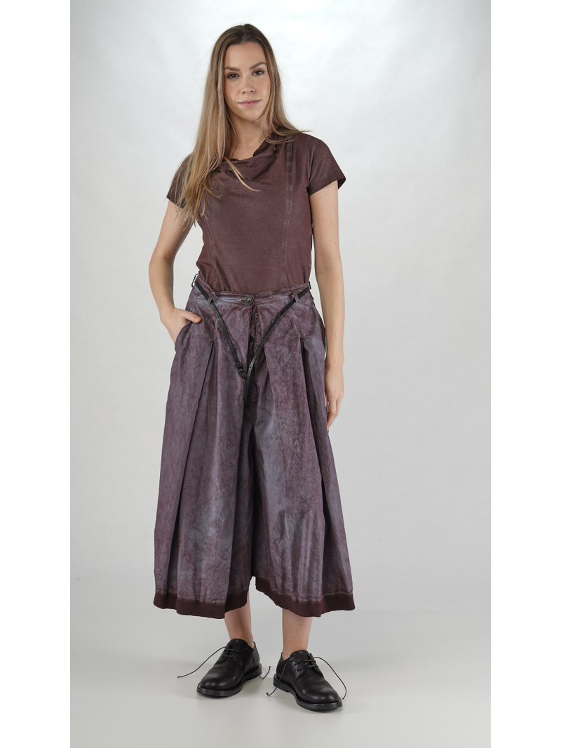 Rundholz DIP - Ausgestellte Baumwollhose mit Kellerfalten und Steppbund - 2252530106