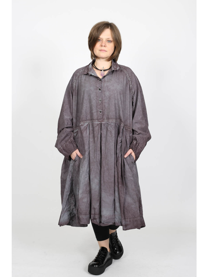 Rundholz DIP - Robe oversize en coton à plis creux et col chemise - 2252530903