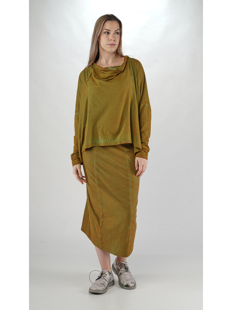 Rundholz DIP - Gerade weites Bicolor crepe Jersey Shirt - 2252560504