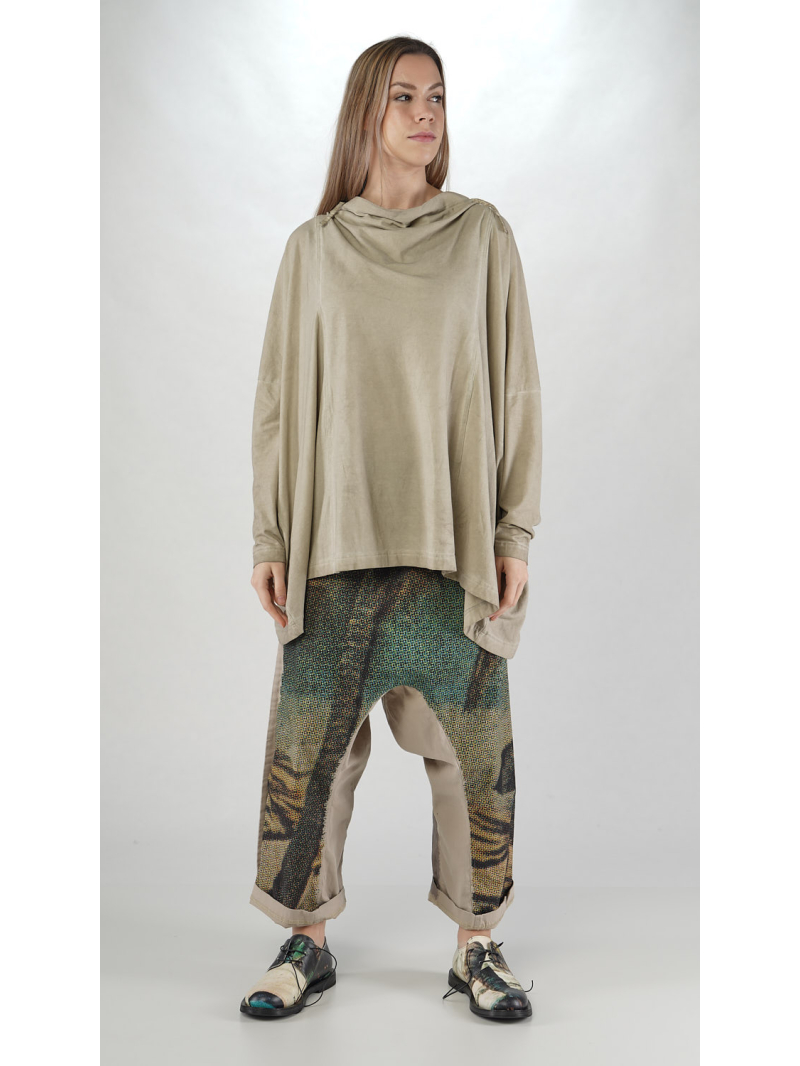 Rundholz DIP - Ausgestelltes Bicolor crepe Jersey Shirt - 2252560505