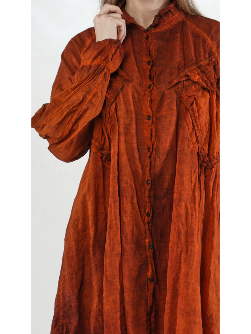 Rundholz DIP - Robe oversize bicolore en voile avec boutons - 2252580903